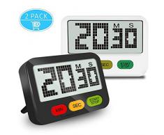 ANOLE Digital Küche Timer Magnetischer Küchentimer Magnet Küchenwecker Küchenuhr Küchen Zeitmesser mit Countdown,Count UP,Lauter Piepser für Kochen,Backen,Yoga,Studieren und anderen Verwendungszweck