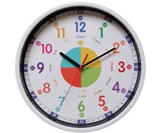 Yudou Kinder Wanduhr Mit lautlosem Uhrenwerk und Farbenfrohem Design - Bunte Lernuhr für Kinder,Junge und Mädchen-Kinderwanduhr für Kinderzimmer Klassenzimmer (30,5 cm)