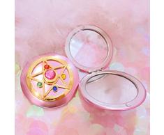 BSMEAN Schminkspiegel, Persönlicher Schminkspiegel Tragbarer, faltbarer, doppelseitiger Reisespiegel mit Sailor Moon Crystal Star