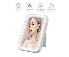 HOCOSY Kosmetikspiegel mit Licht, touchscreen spiegel, dimmbare rasierspiegel led Tageslichtspiegel schminken USB-wiederaufladbar/Batterieladung Make Up Spiegel