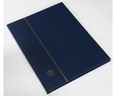 16 schwarze Seiten LEUCHTTURM Einsteckbuch Briefmarkenalbum Einband dunkelblau