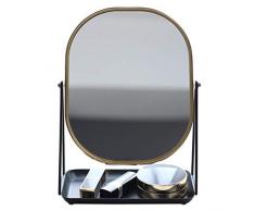 MIEMIE Gesichtsspiegel, Desktop-Schminkspiegel Tragbarer Leder-Waschtisch Klappbarer HD-Schminktisch Studentenschlafsaal für Mädchen Einstellbarer Winkel