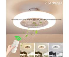LED Fan Deckenlampe Deckenventilator Mit Beleuchtung Und Fernbedienung Dimmbar Leise Ventilator Kreative Moderne Unsichtbare Deckenventilatoren Für Kinderzimmer Schlafzimmer 36W Deckenleuchte,Weiß