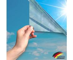 MARAPON ® Spiegelfolie selbstklebend [90x200 cm] - Spiegelfolie Fenster Sichtschutz 99%-UV-Schutz, Infrarot-Schutz - Wärmeschutzfolie Dachfenster