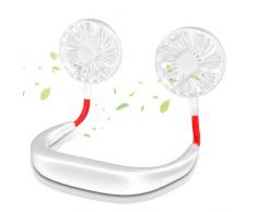 YoLin Tragbares Halsband freihändig bedienbarer Ventilator mit wiederaufladbaren USB-Akkus, leise und leistungsstark, 3 Geschwindigkeiten Mini-Ventilator für Sport, Reisen und Innenbereich (Weiß)