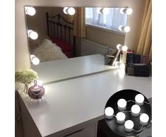 LED Schminklicht Kosmetikspiegel Leuchte Hollywood Art Spiegelleuchten USB Netzstecker mit 10 Dimmable LED-Birnen für Schminktisch