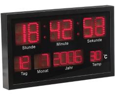Lunartec LED Uhr groß: Multi-LED-Uhr mit Datum & Temperatur (LED Wanduhr)
