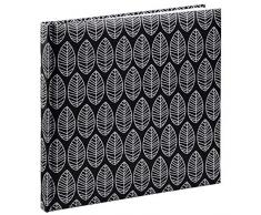 Hama Gästebuch mit Lesezeichen La Fleur (Buch mit 176 leeren weißen Seiten, für Fotos, Notizen, Skizzen, etc., Blanko Gäste-Album) schwarz