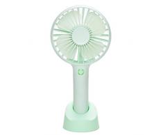 QINUKER Handventilator Batteriebetrieben Mini Tragbar Wiederaufladbar Ventilator USB Klein Lüfter Fan Leise Elektrisch 2500mAh Batterie 4 Modus für Kinder Schlafzimmer Büro Reisen Camping Grün