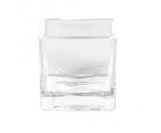 Glasvase CUBE Glasvase Teelichtglas Windlicht Vase Glas Würfel, Ø 6 cm