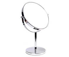 HIMRY Standspiegel 7X Vergrößerung, 8 inch, Kosmetikspiegel 360° drehbar. Verchromten Schminkspiegel Rasierspiegel Badzimmerspiegel, Zweiseitig: Normal+ 7fach Vergrößerung, KXD3108-7x