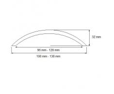 Möbelgriff Küchengriff aus massiv Edelstahl Lochabstand 96mm matt gebürstet