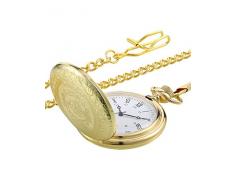 Vintage Taschenuhr Gold Stahl Herren Uhr mit Kette für Väter Tag