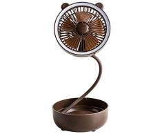 Lobounny Keshida faltbare LED-Lampe, tragbarer USB-Ventilator mit rutschfesten weichen Füßen coffee