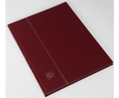 16 schwarze Seiten LEUCHTTURM Einsteckbuch Briefmarkenalbum Einband weinrot
