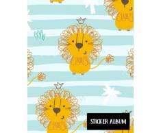 Sticker Album: Blank Sticker Book Lion Theme 8x10