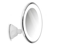 Navaris Vergrößerungsspiegel mit LED Beleuchtung Saugnapf - Spiegel mit 5fach Vergrößerung 360° schwenkbar - Badspiegel Makeup Kosmetikspiegel