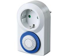 Brennenstuhl Zeitschaltuhr MMZ 20, mechanische Timer-Steckdose (Tages-Zeitschaltuhr, mit erhöhtem Berührungsschutz) weiß