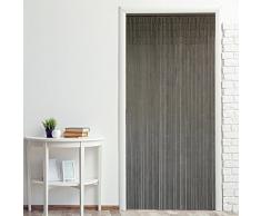 DILUMA Bambus Türvorhang Uni 90 x 200 cm eleganter Raumteiler mit 65 Strängen aus Bambus Bambusvorhang zum Aufhängen, Motiv:Taupe