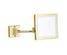 PPTOOL Lupe Kosmetikspiegel, Mit Leichtem, Doppelseitigem Kosmetikspiegel, 21 Eingebaute LED-Leuchten, 3-Fache Vergrößerung, 360 ° Drehbar, Lupe Aufladbarer Wandkosmetikspiegel,C