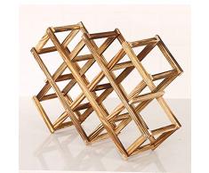 TAKEFUNS Faltbares Weinregal aus Holz, Weinzubehör, freistehend, stapelbar, Weinregal für Bar, Geburtstag, Partyzubehör