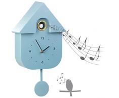 St. Leonhard Pendeluhr: Moderne Quarz-Kuckucksuhr mit Vogelstimme und Nachtruhe-Automatik (Kuckucksuhr modern)