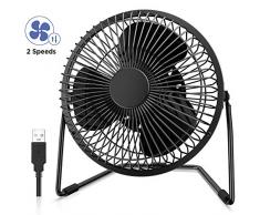 EasyAcc 6 Zoll USB Ventilator Mini Lüfter für den Schreibtisch mit An/Aus-Schalter schwarz