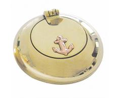 linoows Klapp-Aschenbecher, Marine Ascher, Messing Kupfer 6 cm