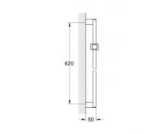 GROHE Euphoria Cube | Brause- und Duschsysteme - Brausestange | 600mm, feste Bohrlöcher zur Befestigung, chrom | 27892000