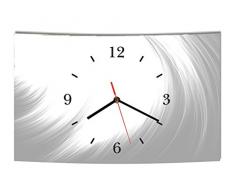 LAUTLOSE Designer Wanduhr Abstrakt grau weiß modern Dekoschild Abstrakt Bild 38 x 25cm