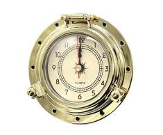 TOOGOO Archaistisch Schiffe RV Clock Marine Yacht Uhr Messing Yacht Time Gauge Dekorationen Haus Dekor