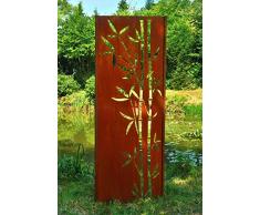 Gartenwand Sichtschutz Bambus 2 rost Stahl 75x195 cm
