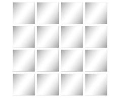 INTVN 16 Stück Spiegelfliesen Wandaufkleber DIY Abziehbild Spiegel mit blau Selbstklebend Für Oberflächen Dekoration Hauptbüro 15x15x0.01cm