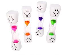 German Trendseller® 6 x Zahnputz Sanduhr - für Jungs & Mädchen ┃ Zähneputzen ┃ Mitgebsel ┃ Hourglass ┃ Sand Uhr- Farbiger Sand ┃ 6 x Kinder - Zahn Uhr