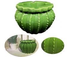LS-LebenStil Sturmaschenbecher Keramik Kaktus Grün 14cm Windaschenbecher Ascher