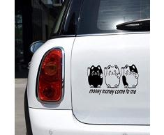 Dkisee Lucky Cat Art Lustige Wand-Auto-Aufkleber, 15,2 cm Vinyl-Aufkleber, trendiger Hipster-Aufkleber für LKW, Stoßstange, Fenster, Laptop, Spiegelwände