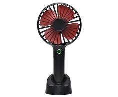 QINUKER Handventilator Batteriebetrieben Mini Tragbar Wiederaufladbar Ventilator USB Klein Standventilator Lüfter Fan Leise Elektrisch 2500mAh Batterie 4 Modus für Baby Schlafzimmer Reisen Camping