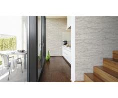 A.S Creation 707161 Tapete Wood`n Stone, Mustertapete in Bruchsteinoptik, grau/weiß