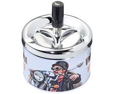 Sü-Verlag 97434 Aschenbecher Xtreme Motorrad mit Schleuderfunktion, Durchmesser 9 x 10 cm