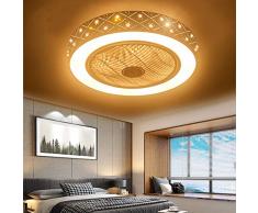 XHJZ-W Deckenventilator Mit Beleuchtung, Ventilator Deckenventilator LED-Licht, Justierbare Windgeschwindigkeit, Dimmbar Fernbedienung, Modernes LED-Ventilator-Licht,220v