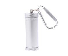 Quantum Abacus Mini-Aschenbecher/Taschenaschenbecher/Reiseaschenbecher - zylinderförmig, Zinklegierung, Karabiner, silberfarben, 022-02 (DE)