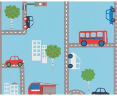 A.S. Creation 936321 Boys und Girls 4 Mustertapete Straßenverkehr, blau / bunt