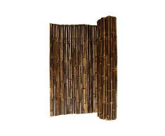 DE-COmmerce Hochwertiger Wind - und Sichtschutz Black I Bambus Blickschutz Garten, Terrasse, Balkon, Trennwand, Raumteiler I Bamboo Sichtschutzzaun mit geschlossenen Rohren 200 x 180 cm