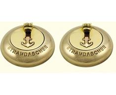 magicaldeco 2 Stück- Klappascher- Taschenaschenbecher- Messing mit Gravur