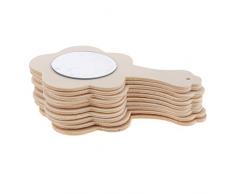 B Baosity Kindergeburtstag Prinzessin-Spiegel-Set Handspiegel Spiegel aus Holz zum Ausmalen und Dekorieren Mottoparty DIY Spiegel Set - Blume, 10 stück