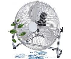 Bodenventilator | Ø46 cm | 102 m³/min Luftdurchsatz | 1.250 U./min | 3 Geschwindigkeitsstufen | Power Windmaschine | Luftkühler | Standlüfter | Raumkühler | Standventilator | Ventilator (Vollmetall)