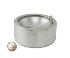 Kippaschenbecher aus Edelstahl gebürstet in silber matt