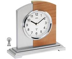 AMS Funk Tischuhr, Holz, Mehrfarbig, 30 x 24 x 12 cm