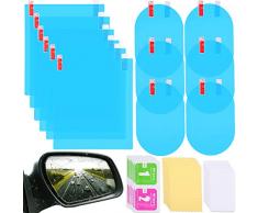 12 Stücke Rückansicht Auto Spiegelfolie Regengeschützte Wasserdichte Spiegelfolie Anti Nebel Nano Glasur Auto Folie für Auto Spiegel und Seiten Fenster