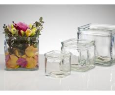 Glasschale RUSTIC Glasvase Windlicht Vase Glas Schale Würfel, Ø 10 cm